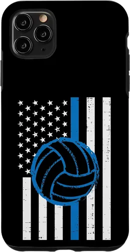 Vista 13 de US Flag Blue Line Volleyball Vintage Patriotic Police Cop Case for iPhone 17