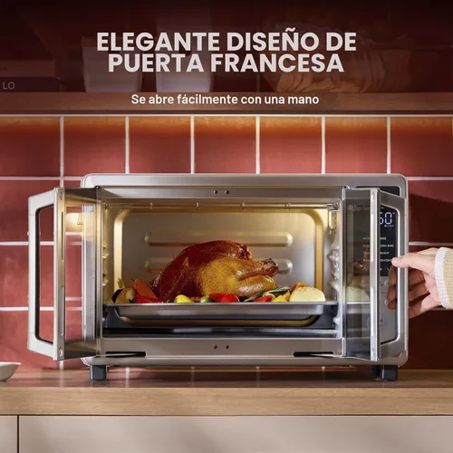 Vista 8 de Midea Flexify Slim 8 en 1 - Tostadora para puerta francesa, horno y freidora combinada, 26.4 cuartos de galón