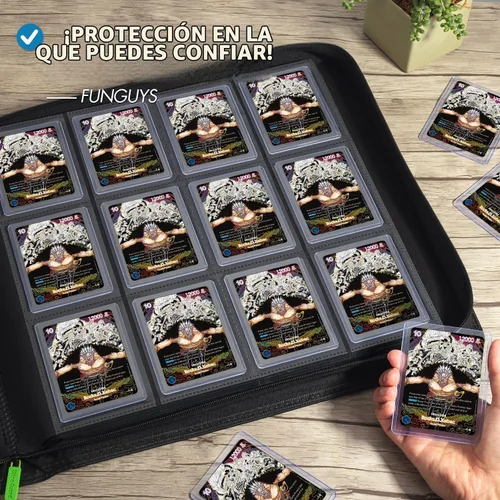 Vista 6 de FunGuys Toploader - Carpeta de almacenamiento para tarjetas intercambiables, 384 12 bolsillos para Yugioh, MTG, TCG, carpetas de tarjetas para 12