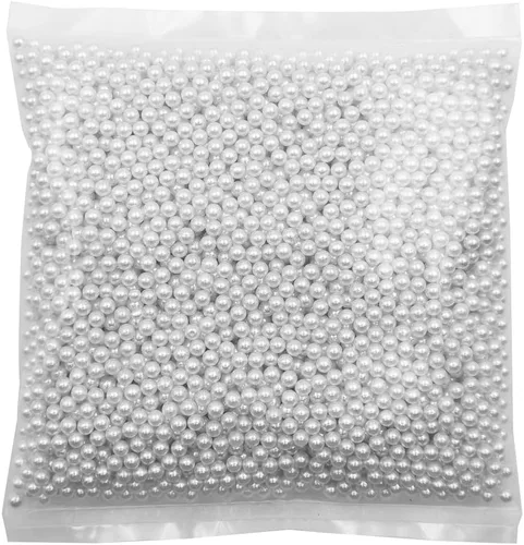 Vista 9 de INSPIRELLE 2600 perlas de imitación de ABS negras sin perforar para rellenos de jarrón, cuentas de maquillaje sin agujero de 0.236 pulgadas