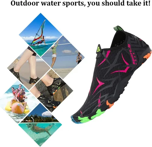 Vista 7 de Zapatos de agua para hombre y mujer, zapatos acuáticos descalzos, de secado rápido, para playa, natación, buceo, kayak, surf, deportes acuáticos