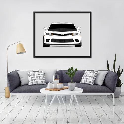 Vista 8 de Custom Car Posters Handmade Poster compatible with Chevy Camaro SS 1LE (2013-2015) Print Wall Art Décor - 17x22 Satin Print (Unframed)