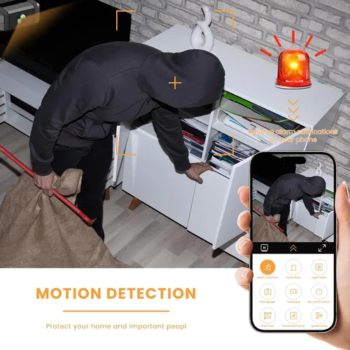 Vista 4 de Mini cámara de seguridad inalámbrica HD, WiFi para el hogar, 1080P, micro cámara de niñera con detección de movimiento, gran angular, almacenamiento