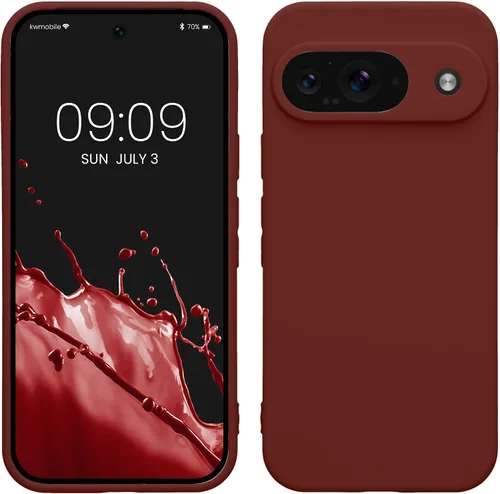 Vista 232 de kwmobile Funda compatible con Google Pixel 9 - Funda protectora delgada de TPU para teléfono - Acabado mate suave - Piedra antigua