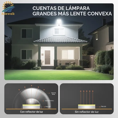 Vista 7 de Adewalk Luces solares de 5000 W para exteriores, luces solares LED de 7000 K para exteriores con sensor de movimiento y control remoto, IP66