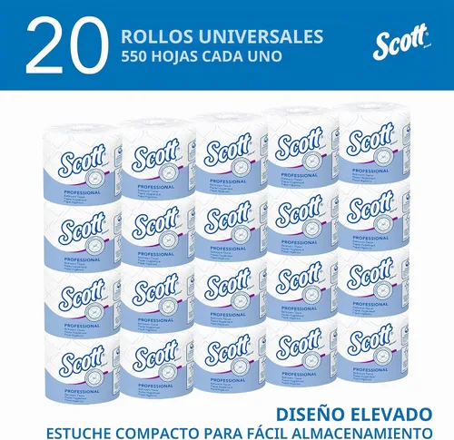 Vista 2 de Kimberly-Clark Scott Papel higiénico, rollo estándar de dos capas, Blanco, 11000
