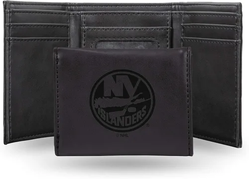 Vista 44 de NHL Rico Industries - Billetera triple grabada con láser y tres pliegues, accesorio para hombre