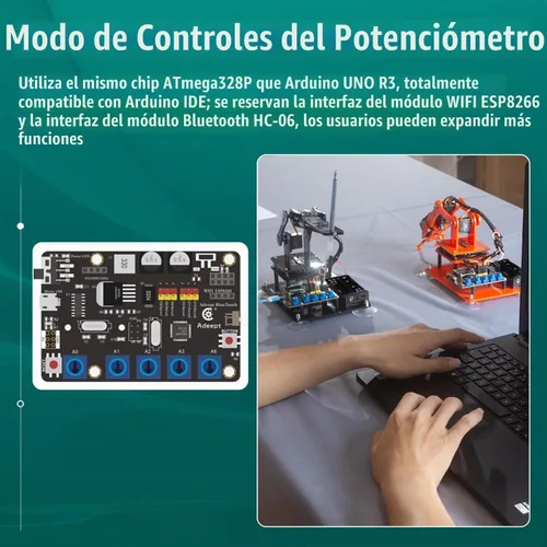 Vista 6 de Kit de Brazo Robótico Adeept de 5DOF Compatible con Arduino IDE, Brazo Robótico Programable DIY Codificación STEM Educativo de 5 Ejes, Kit Inicial