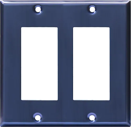Vista 24 de ENERLITES Placa de pared metálica decorativa para interruptor o tomacorriente, resistente a la corrosión, tamaño de 2 segmentos, 4.50" x 4.57
