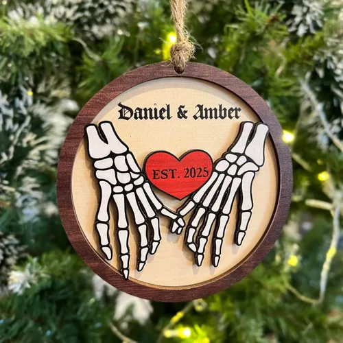 Vista 6 de Adorno personalizado de cerámica para parejas, adornos personalizados, regalo romántico de boda, regalo romántico para parejas, regalos de despedida