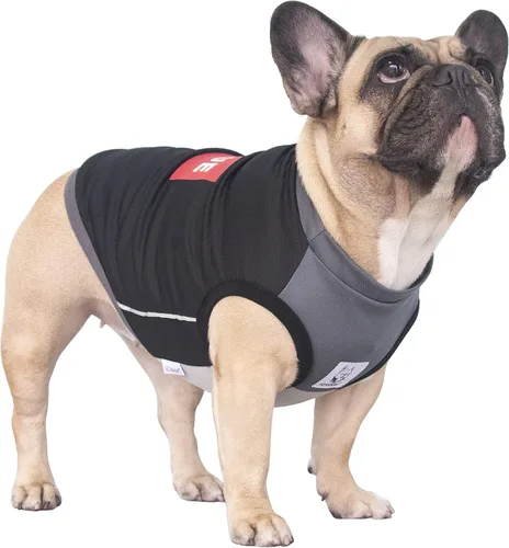 Vista 13 de iChoue - Camisetas de rayas de algodón 100% transpirable para Bulldog francés, chaleco de Halloween para perros medianos, camisetas Frenchie Pug
