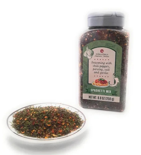 Vista 9 de Aglio Olio Pepperoncino Mezcla de espaguetis condimentos con chiles perejil sal y ajo Tradizione Italiana 8.8oz