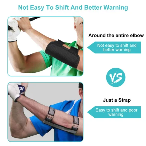 Vista 6 de Codo de ayuda para entrenamiento de swing de golf, entrenador de swing de golf, ayuda de entrenamiento de golf de brazo recto con notificaciones