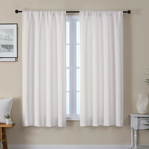Vista 19 de Gwine Cortinas opacas para dormitorio, 54 pulgadas de largo, paneles de cortina de ventana con aislamiento térmico y reducción de ruido, cortinas