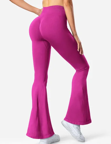 Vista 3 de YEOREO Leggings acampanados para mujer, con control de abdomen, cintura alta, corte de bota, pantalones de yoga, pantalones de entrenamiento
