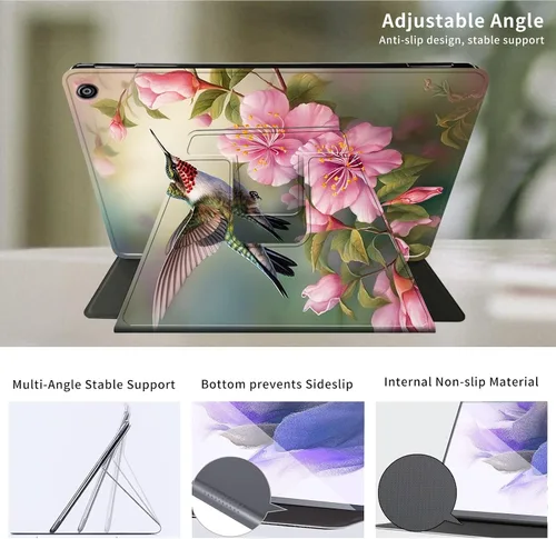 Vista 3 de Funda para Samsung Galaxy Tab A8 de 10.5 pulgadas 2022-360 grados giratoria multiángulo de visión protectora con apagado y encendido automático