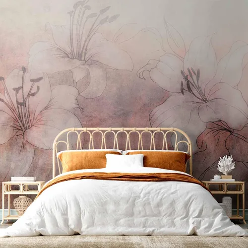 Vista 5 de artgeist Mural de pared Flores Florales 79x55 in - Papel pintado no tejido de forro polar Decoración de pared Impresión fotográfica Imagen Diseño