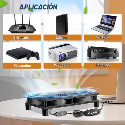 Vista 3 de Ventilador de refrigeración con router USB de 4.724 in x 2
