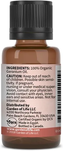 Vista 5 de Garden of Life - Aceite esencial de geranio 100% puro para difusor, aromaterapia, meditación, relajación y calma, USDA orgánico, sin OMG, 0.5 onzas