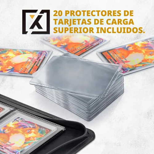 Vista 2 de X PRO Carpeta de tarjetas de carga superior, compatible con fundas de tarjetas de carga superior, se adapta a 252 20 cargadores premium incluidos