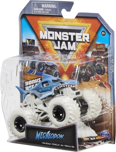 Vista 5 de Monster Jam Megalodon, White Bone Yard Series 26 (escala 1:64)
