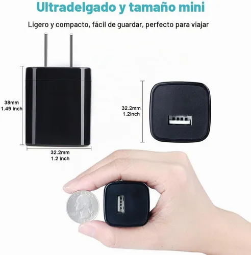Vista 5 de Cargador de pared USB, bloque de carga, paquete de 3 cajas de cubo de carga de 1A/5V, enchufe de cargador USB de un solo puerto para iPhone 17e 17