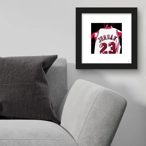 Vista 3 de Trends International Gallery Pops Michael Jordan - Póster de pared con parte trasera de jersey, 12.00 x 12.00 pulgadas, versión de marco negro
