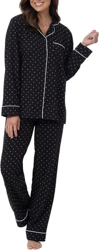 Vista 101 de PajamaGram Conjunto de pijama para mujer – Pijama para mujer, jersey novio, 100% algodón