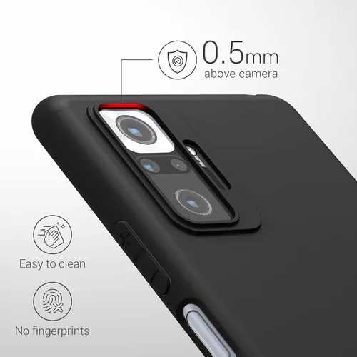 Vista 3 de kwmobile Funda compatible con Xiaomi Redmi Note 10 Pro - Funda protectora de silicona TPU suave y delgada - Negro mate