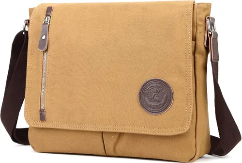 Vista 2 de Sechunk Bolso de lona pequeño de mensajero vintage, bolso de hombro para todos los días, bolsa bandolera para hombres y mujeres