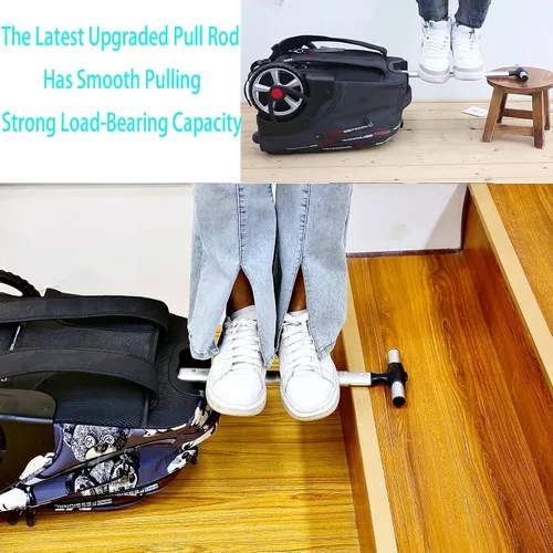 Vista 6 de Mochila con ruedas de 22 pulgadas con ruedas para viajes, mochilas con ruedas de gran capacidad de 55 L, mochila con ruedas con compartimento