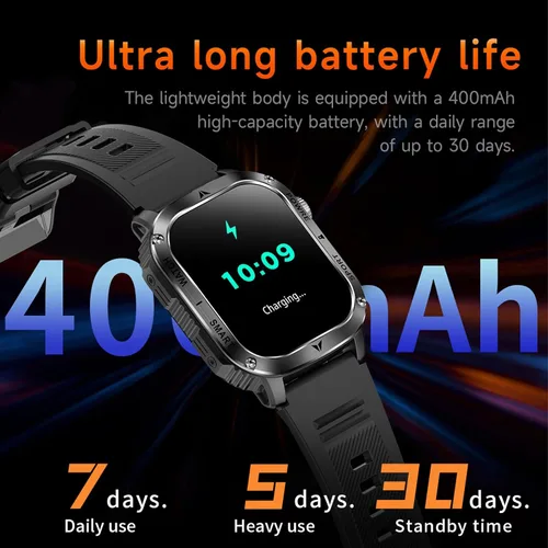 Vista 6 de Yihou Relojes inteligentes para hombres, relojes militares, monitor de salud con monitor de frecuencia cardíaca, rastreador de sueño, reloj