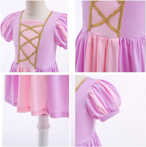 Vista 5 de Disfraz de princesa de Halloween para niñas, vestidos de algodón para Navidad, fiesta de cumpleaños, concurso, cosplay, vestido de baile