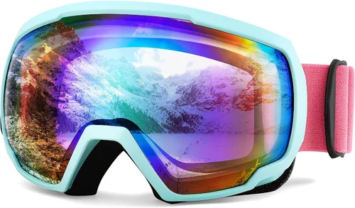 Vista 13 de FEISEDY Ski Goggles, OTG Snow Sport Goggles for Adult Youth, Anti-Fog UV400 Protection Bendable Dual-Lenses B2961
