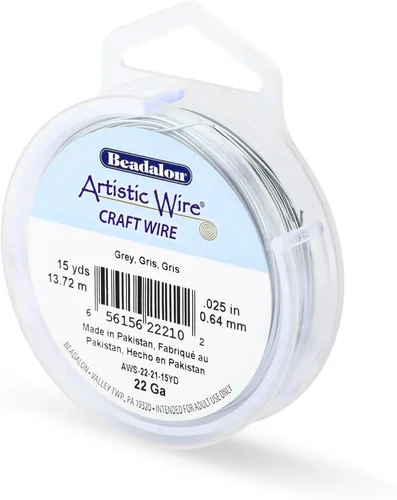 Vista 145 de Artistic Wire, Alambre de cobre de color chapado en plata de calibre 18, resistente al deslustre, amatista, 20 pies