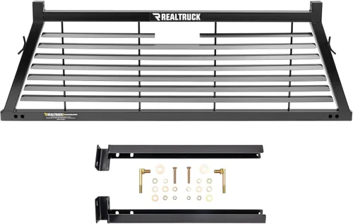 Vista 10 de RealTruck Backrack Marco de Estante Semi-Persianas + Kit de Hardware para uso con Caja de Herramientas de 21", Combo Sin Perforación, Negro