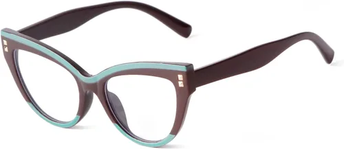 Vista 15 de KFPH Fashion Cat Eye Blue Light Glasses for Women Negro blanco