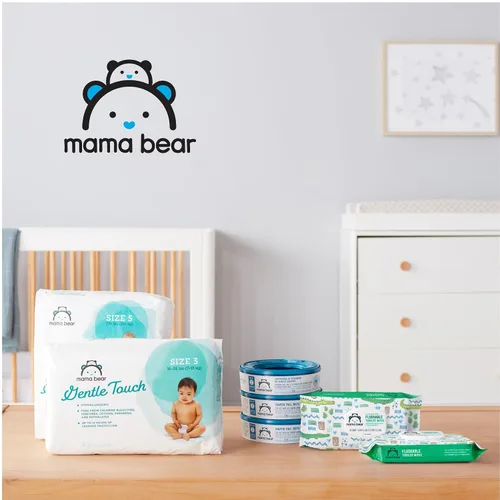 Vista 6 de Marca Amazon – Mama Bear - Toallitas de inodoro desechables para niños pequeños, sin perfume, formuladas sin fragancia, hipoalergénicas, seguras