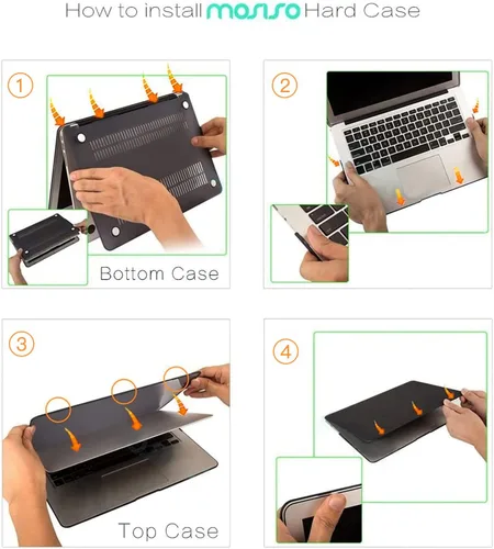 Vista 3 de MOSISO Funda compatible con MacBook Air de 13 pulgadas (modelos: A1466 y A1369, versión anterior 2010-2017), funda protectora de plástico rígido