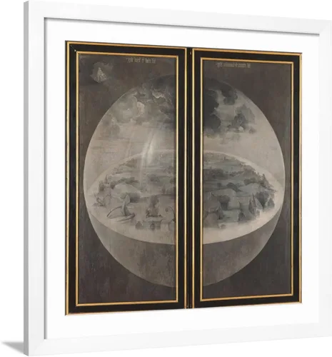 Vista 10 de ART.COM Lienzo decorativo para pared Jardín de delicias terrenales, creación del mundo en marco negro por Hieronymus Bosch, 21 x 21 pulgadas