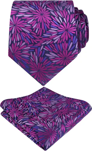 Vista 41 de Alizeal Mens 3.15inches Leaf Flower Pattern Tie Set 141-blush Rosa