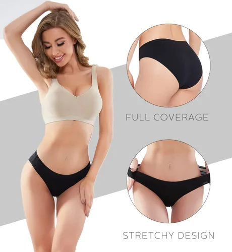 Vista 3 de YADIFEN Paquete de 510 ropa interior de algodón para mujer, bragas hipster, bragas bajas, bikini