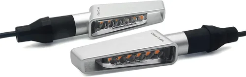 Vista 4 de Mini luces de señal de giro LED para MT-07 MT-09 FZ-09 MT-10 YZF R1 R3 R6 R25 FJ09 FZ07 FZ1CB1000RR (Sin secuencial, plateado-4 piezas)