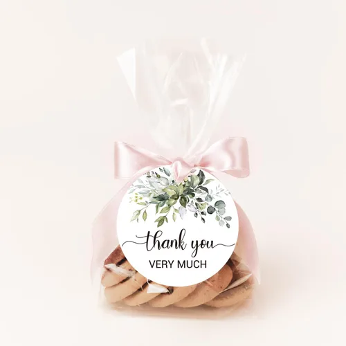 Vista 2 de 50 etiquetas de regalo con texto en inglés "Thank you" para bodas, despedidas de soltera, cumpleaños, fiestas, baby showers, redondas de 2 pulgadas