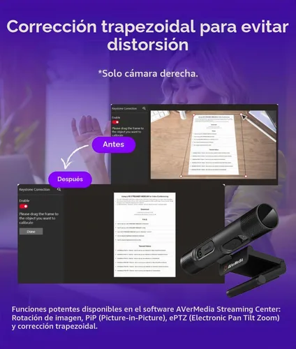 Vista 6 de AVerMedia PW313D DualCam 2K Cámara de documentos y cámara web para PC/Mac/portátil, enfoque automático, reducción de ruido con IA, enseñanza
