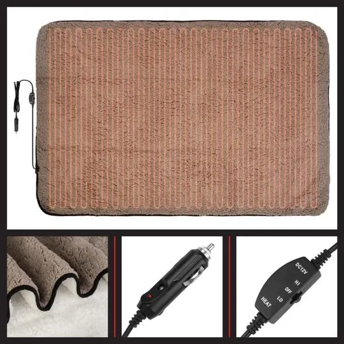 Vista 6 de Stalwart Paquete de 2 mantas calefactables para automóvil, caravana o campamento, manta eléctrica portátil de viaje de 57 x 39 pulgadas, 2 niveles