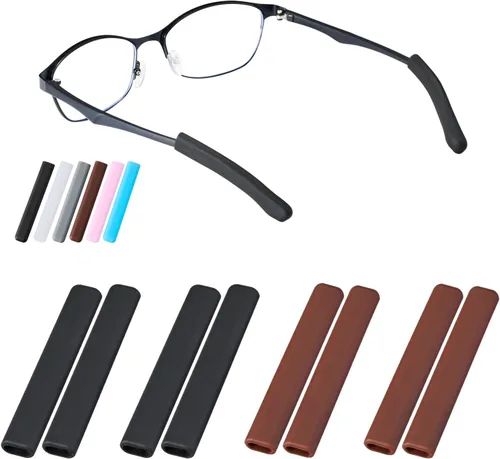 Vista 13 de Gdnmapt Almohadillas de silicona para orejas de gafas, agarre antideslizante para gafas, cómodas orejeras para gafas, solución de almohadillas de 2