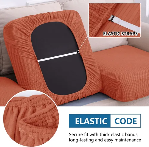 Vista 87 de hyha Fundas impermeables para sofá seccional, fundas de cojín Beige
