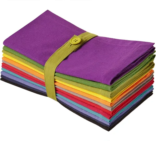 Vista 8 de COTTON CRAFT Servilletas de tela con borde de flecos - Juego de 12 servilletas suaves de algodón puro - Servilletas reutilizables para almuerzo