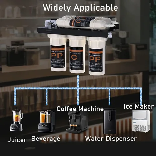 Vista 6 de NSF 1/4" y 3/8" Tubo de línea de agua y accesorios de conexión por empuje para filtro de agua de ósmosis inversa RO, 25 piezas de conectores + 30